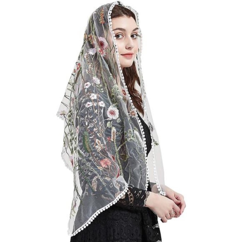 New Floral Lace Wrap Veil